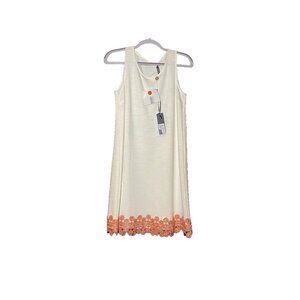 LANACAPRINA Women's White Latte Sleeveless Dress‎ Size 42 NWT - 37in Length